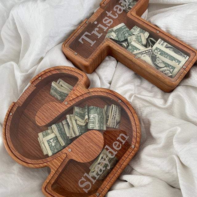 Personalized Boys/Girls Piggy Bank-Wood Gift For Kids