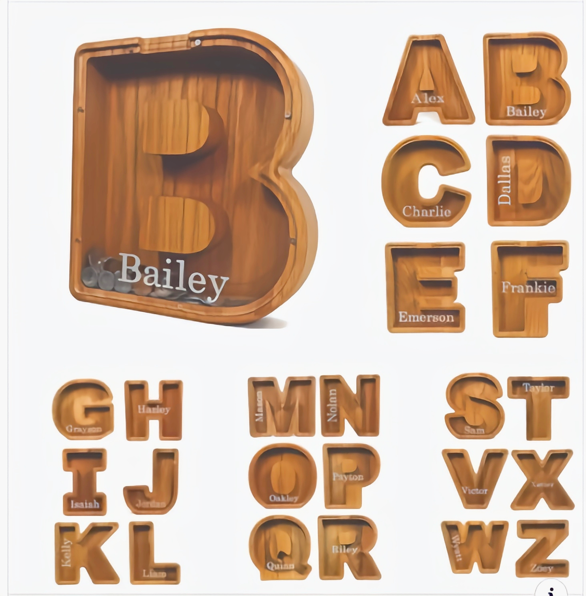 Personalized Boys/Girls Piggy Bank-Wood Gift For Kids