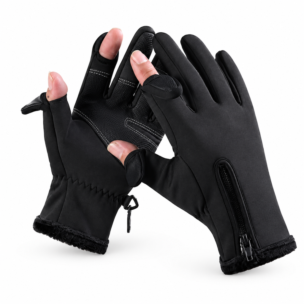 Winter Waterproof Windproof Warm Lined Outdoor Sports Gloves with Zipper for Cycling Hiking and Skiing