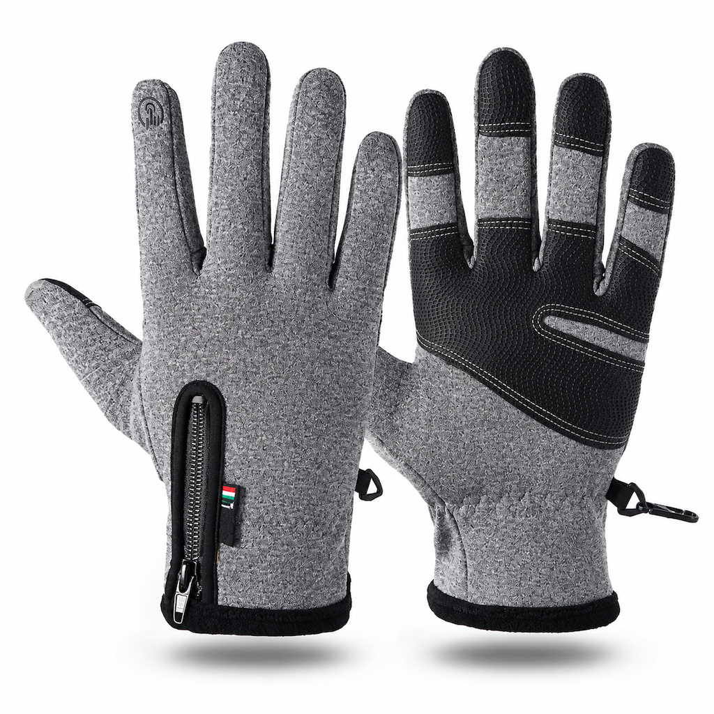 Winter Waterproof Windproof Warm Lined Outdoor Sports Gloves with Zipper for Cycling Hiking and Skiing