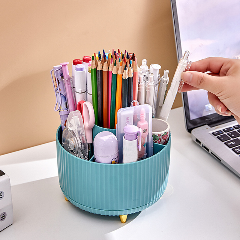 🔥50% OFF!!📢🌀 Rotating Desk Organiser with Compartments – Keep Pens, Make-Up & Everyday Essentials Tidy, One Quick Spin Away ✨