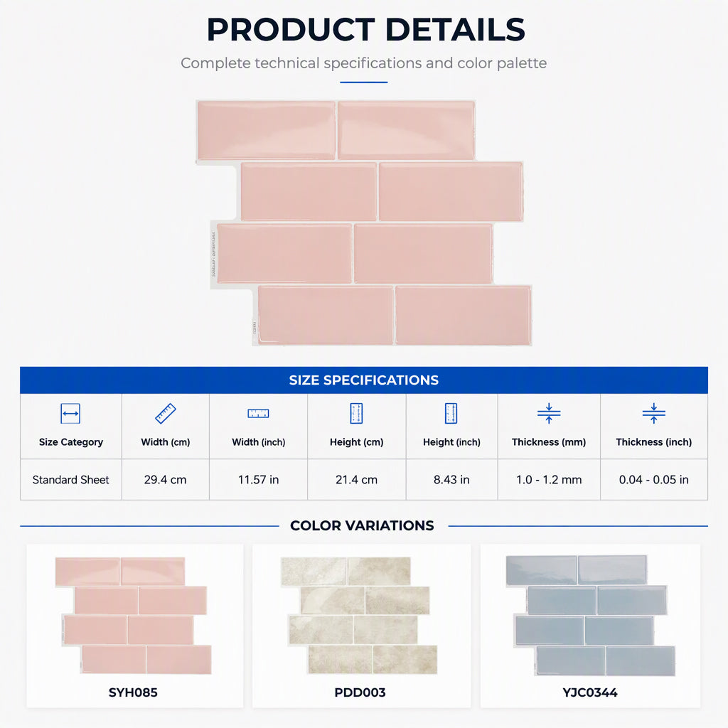 Premium Peel and Stick Backsplash Tiles for Kitchen and Bathroom