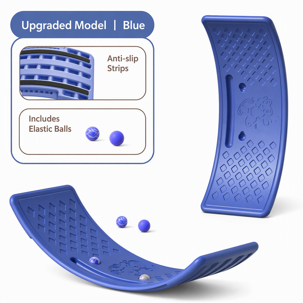 Kids Indoor Balance Board Curved Seesaw Wobble Board for Sensory Integration and Physical Training