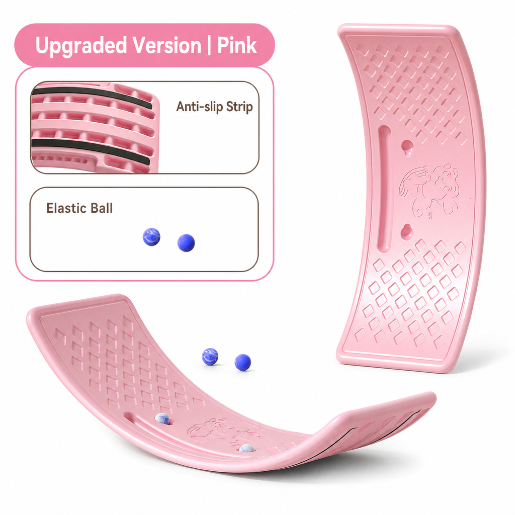 Kids Indoor Balance Board Curved Seesaw Wobble Board for Sensory Integration and Physical Training