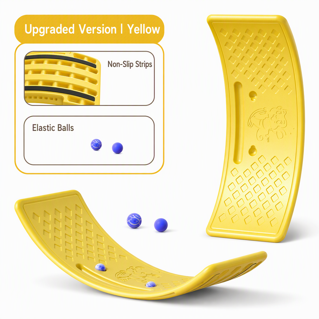 Kids Indoor Balance Board Curved Seesaw Wobble Board for Sensory Integration and Physical Training
