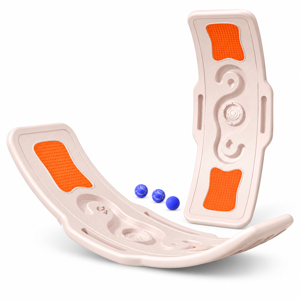 Kids Indoor Balance Board Curved Seesaw Wobble Board for Sensory Integration and Physical Training