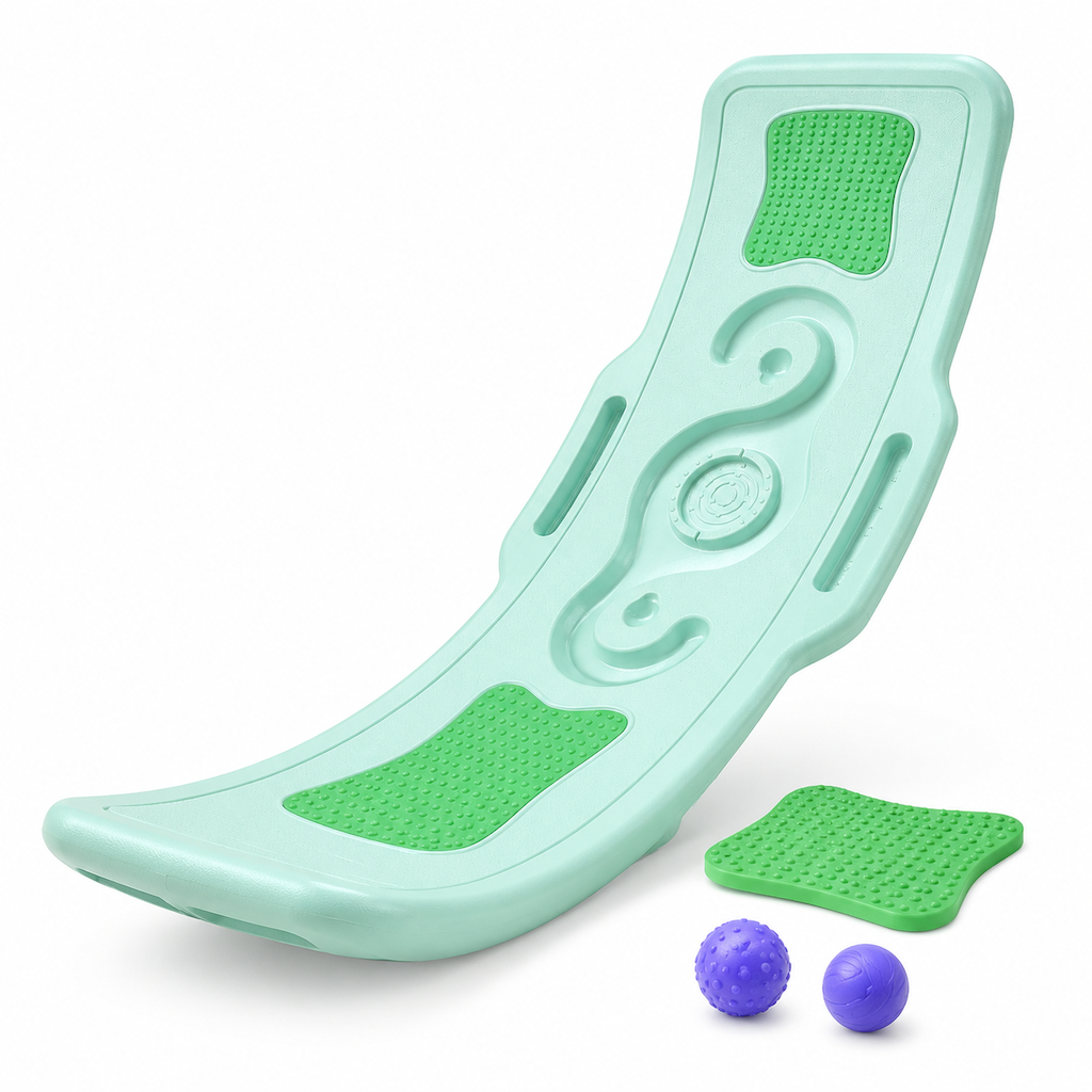 Kids Indoor Balance Board Curved Seesaw Wobble Board for Sensory Integration and Physical Training