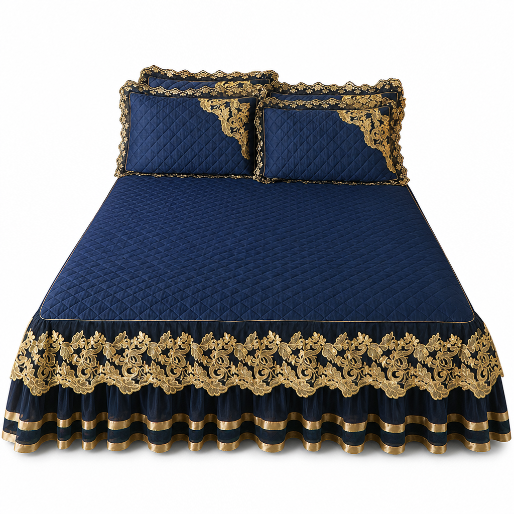 🔥50% OFF!!📢🛏️ Quilted Velvet Bed Skirt with Lace Trim & Non-Slip Design – Add a Soft, Elegant Finish to Your Bed While Helping Hide Under-Bed Storage, A Cosy Bedroom Upgrade Made Easy ✨