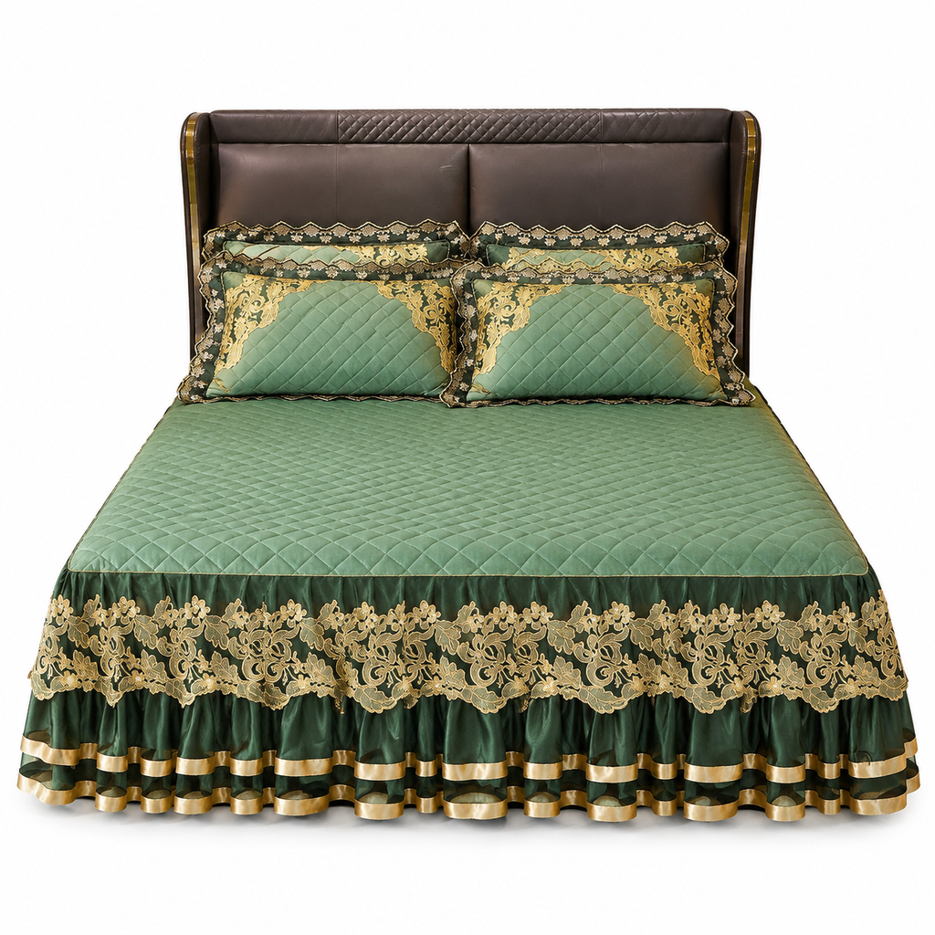 🔥50% OFF!!📢🛏️ Quilted Velvet Bed Skirt with Lace Trim & Non-Slip Design – Add a Soft, Elegant Finish to Your Bed While Helping Hide Under-Bed Storage, A Cosy Bedroom Upgrade Made Easy ✨