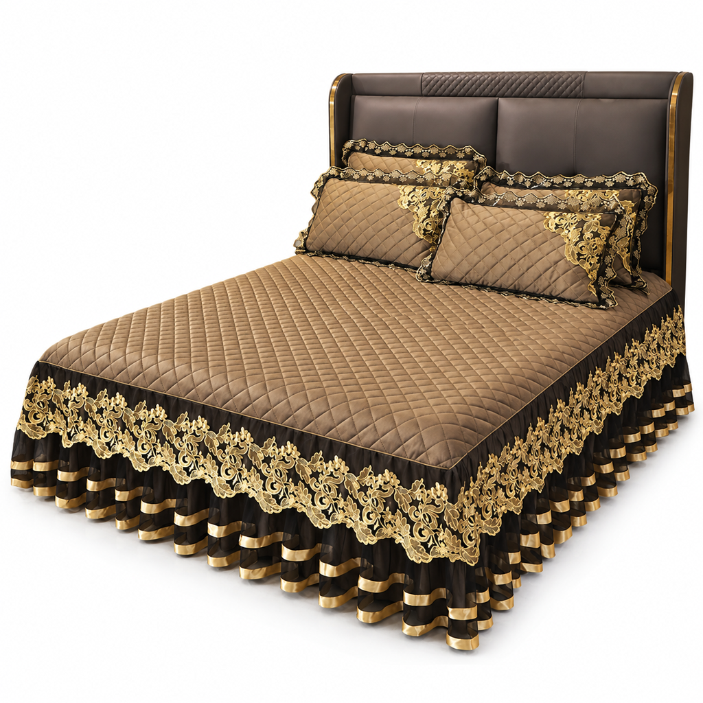 🔥50% OFF!!📢🛏️ Quilted Velvet Bed Skirt with Lace Trim & Non-Slip Design – Add a Soft, Elegant Finish to Your Bed While Helping Hide Under-Bed Storage, A Cosy Bedroom Upgrade Made Easy ✨