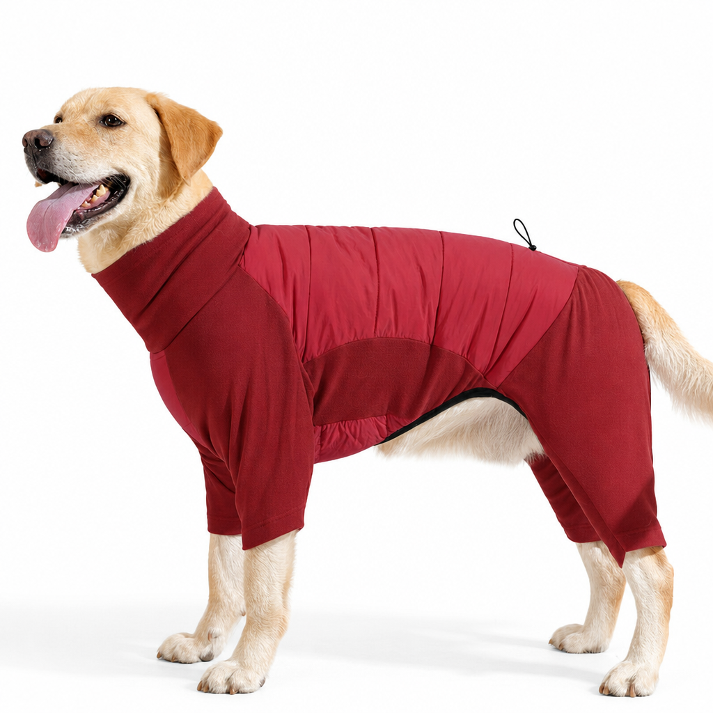 🔥50% OFF!!📢🐕❄️ Waterproof Windproof Winter Dog Coat – Thick Padded Warmth with Adjustable High Collar & Four-Legged Full-Body Jumpsuit, Keep Your Dog Cosy on Cold, Wet Walks 🧥✨