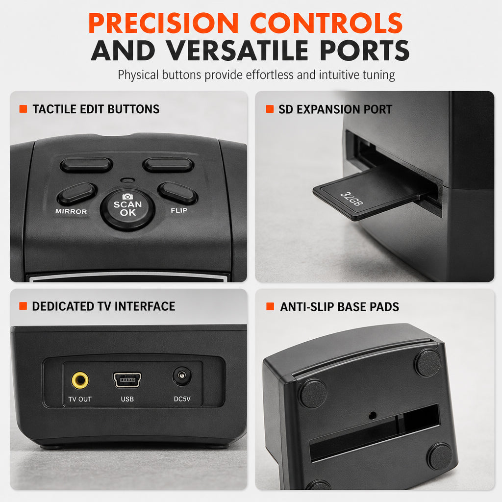 Portable 35mm 135mm Film Scanner with 2.36 Inch LCD Screen for Negatives and Slides