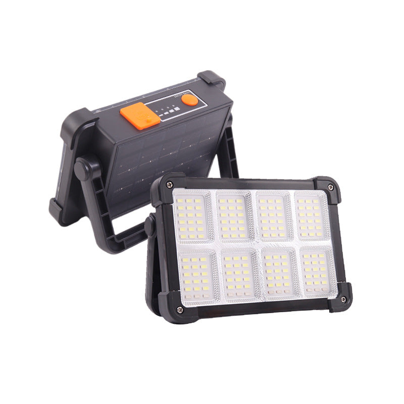 ☀️ Solar Camping Floodlight: 4 Brightness, Power Bank, Weatherproof, Portable