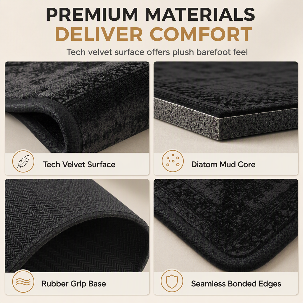 📢📢50% OFF !! ⏰Non-Slip Water Absorbent Bathroom Mat