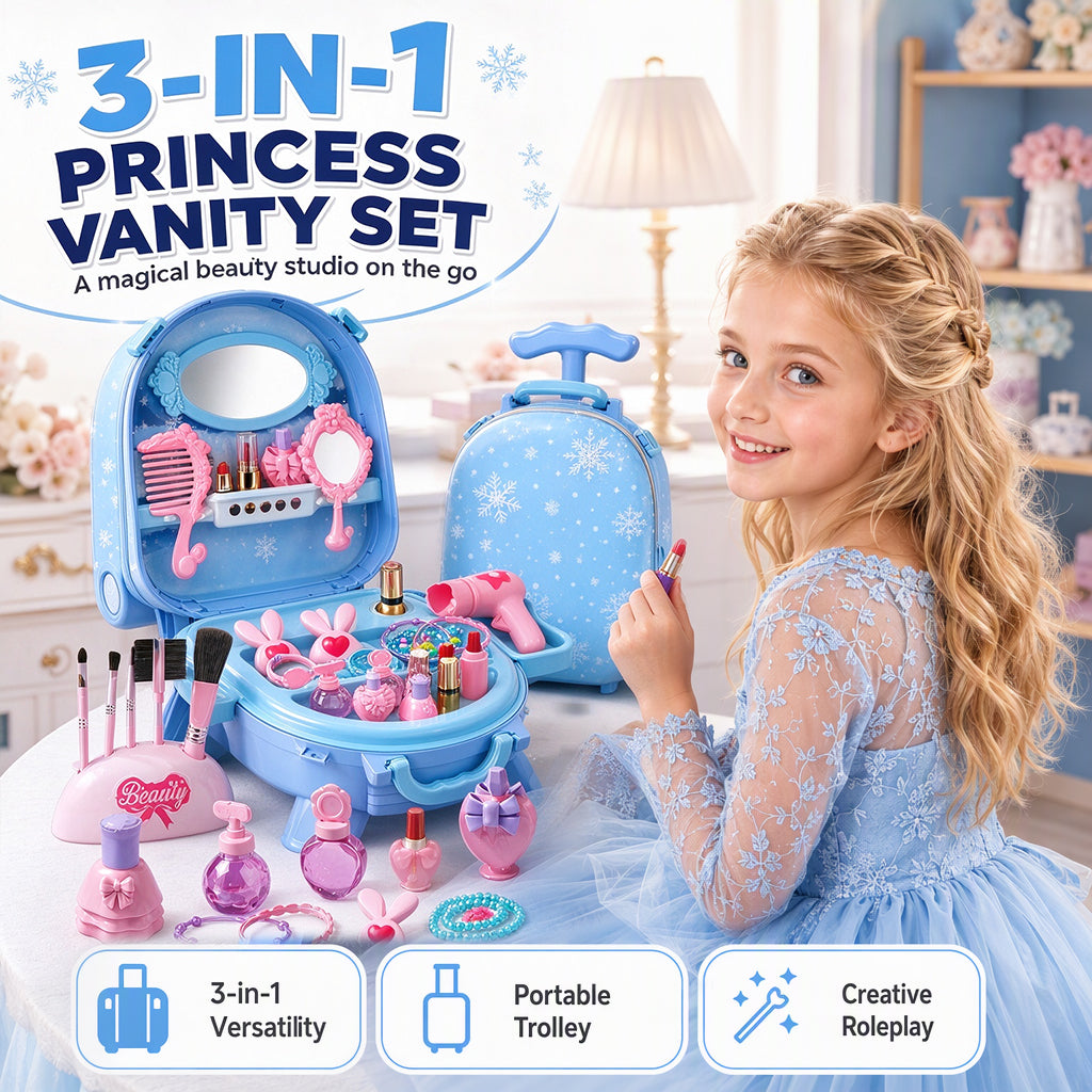 👑💖🎀Girls Vanity Toy Set with Dolls and Beauty Accessories