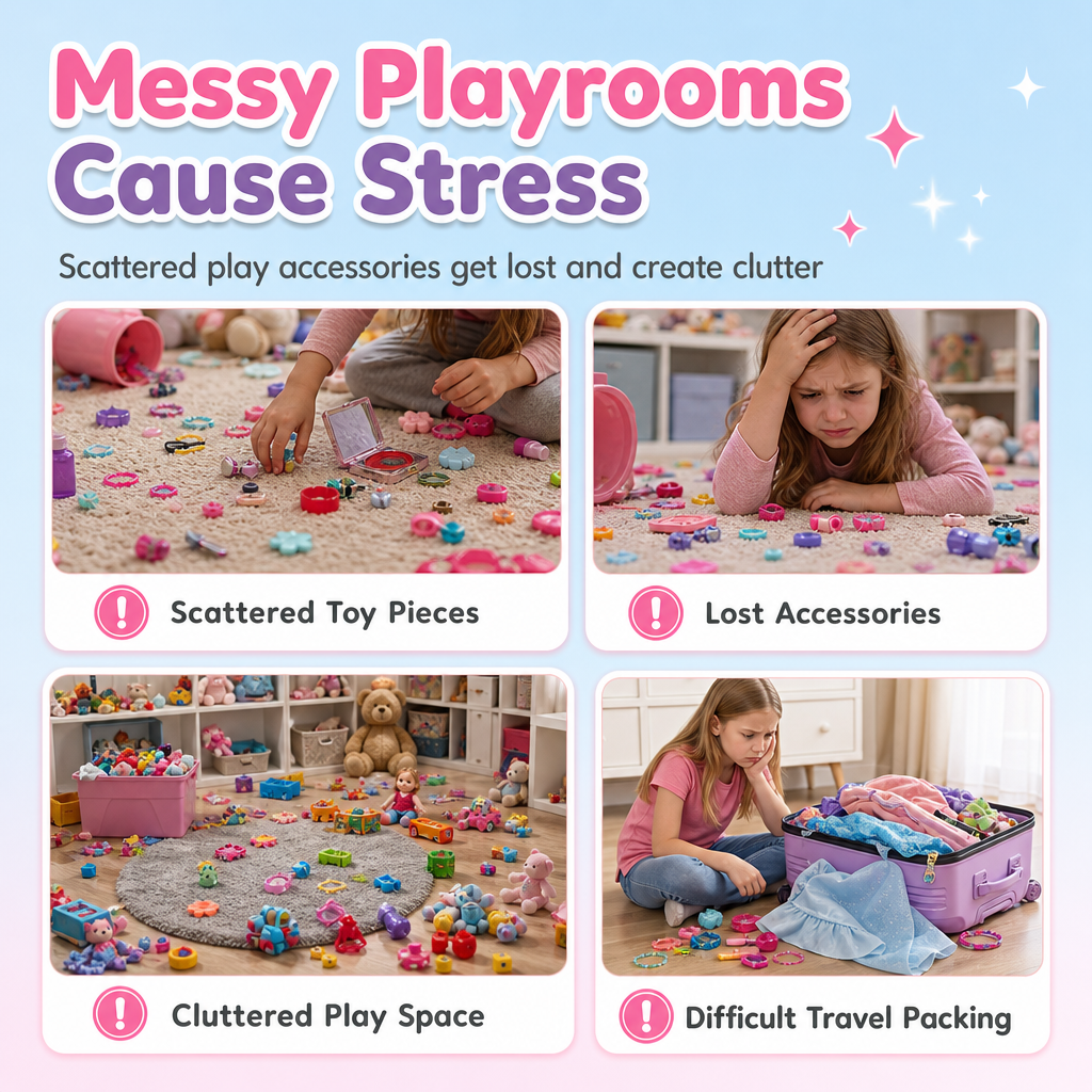 👑💖🎀Girls Vanity Toy Set with Dolls and Beauty Accessories