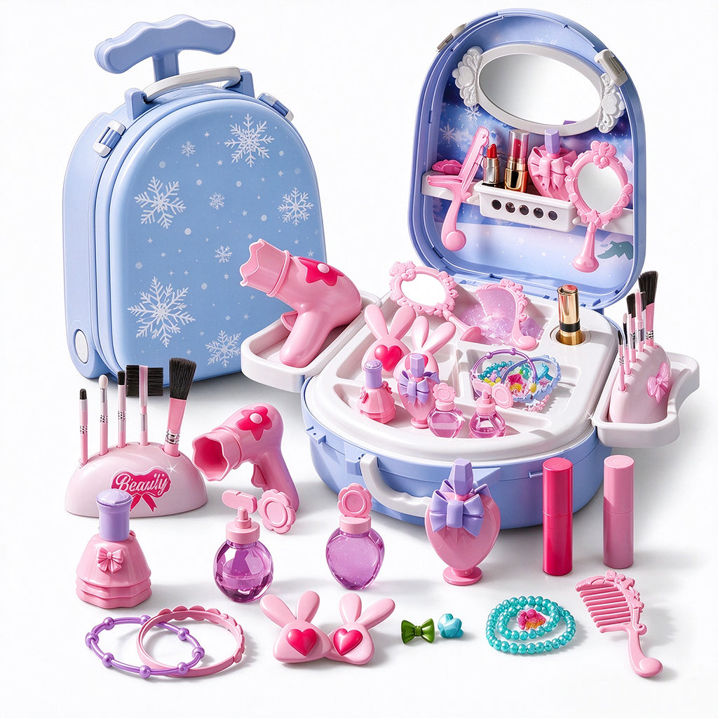 👑💖🎀Girls Vanity Toy Set with Dolls and Beauty Accessories