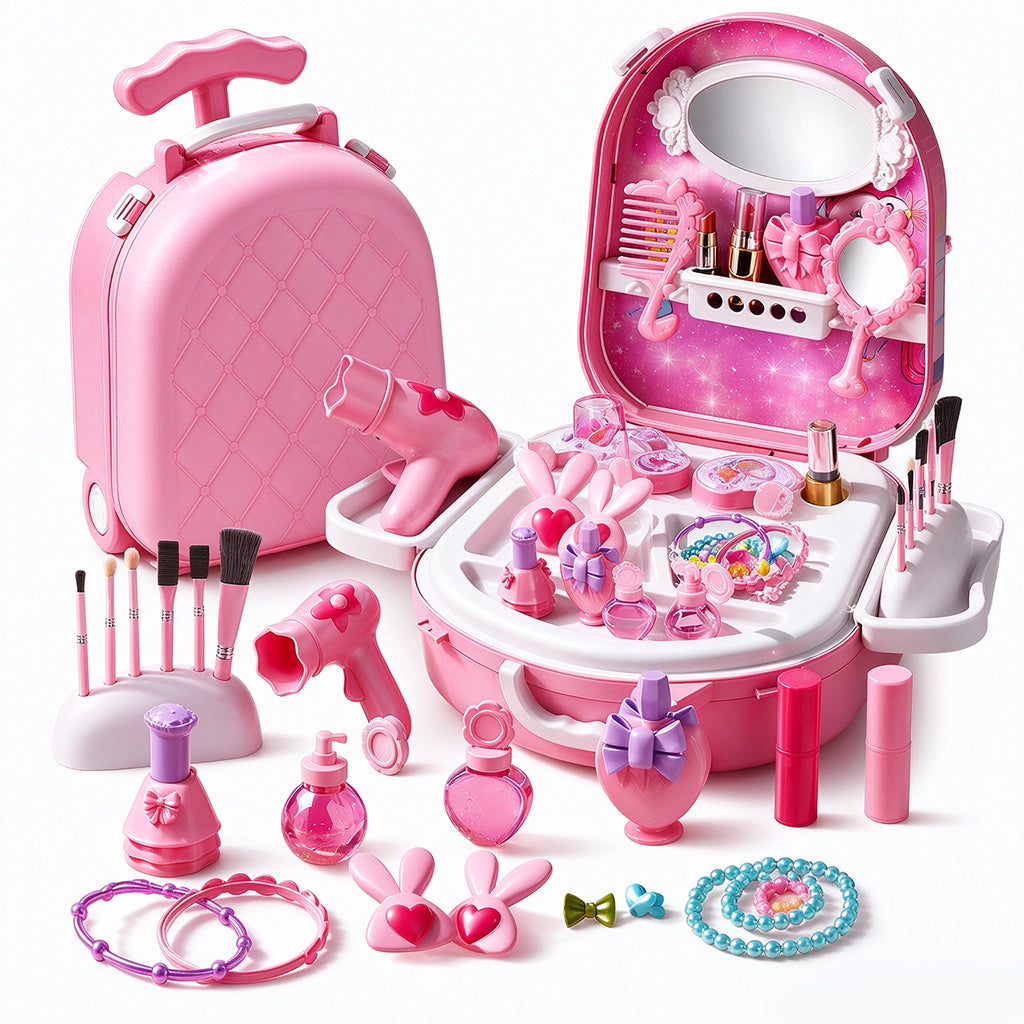 👑💖🎀Girls Vanity Toy Set with Dolls and Beauty Accessories