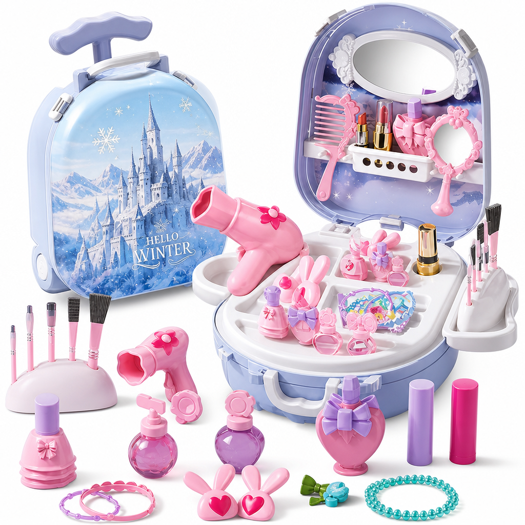 👑💖🎀Girls Vanity Toy Set with Dolls and Beauty Accessories
