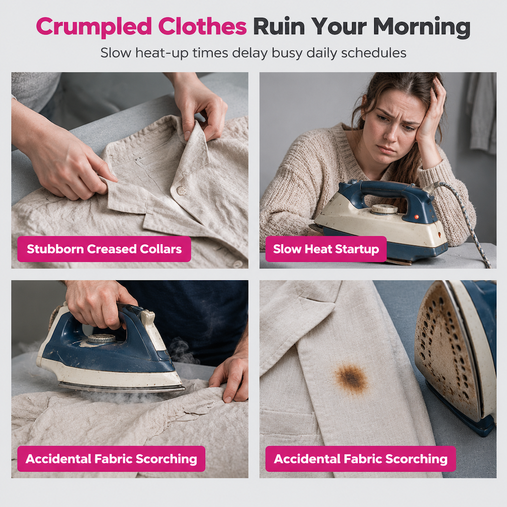 🔥50% OFF!!📢🧺 Portable Handheld Garment Steamer – Dry & Wet Ironing Made Easy, Freshen Clothes at Home or on the Go ✨