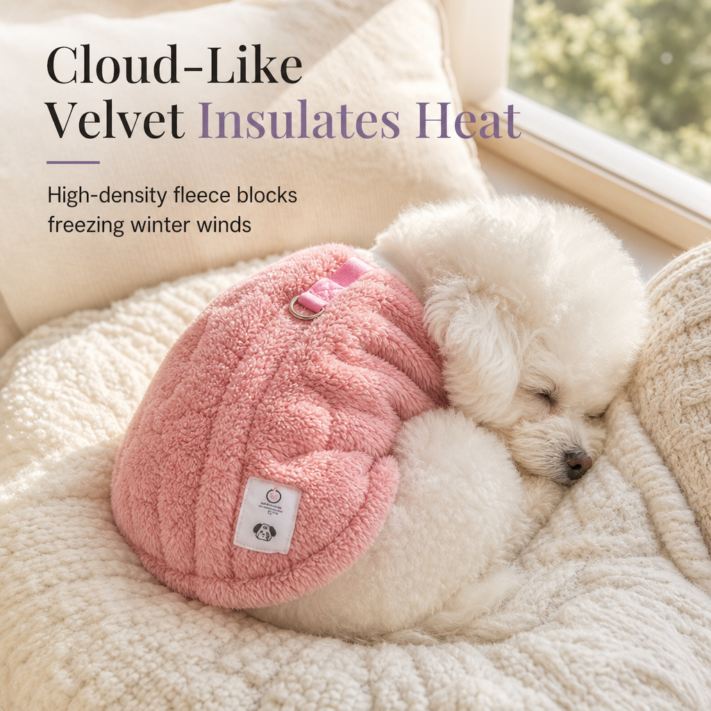 📢📢 50% OFF🦮Soft Fleece Pet Coat – Warm & Cozy Winter Jacket with Leash D-Ring for Small Dogs & Cats
