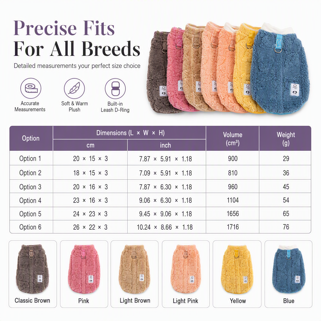 📢📢 50% OFF🦮Soft Fleece Pet Coat – Warm & Cozy Winter Jacket with Leash D-Ring for Small Dogs & Cats