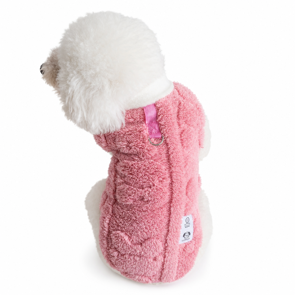 📢📢 50% OFF🦮Soft Fleece Pet Coat – Warm & Cozy Winter Jacket with Leash D-Ring for Small Dogs & Cats