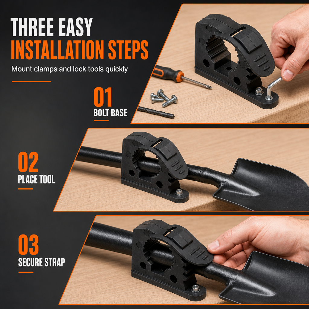 ⏳🔥LIMITED-TIME 50% OFF! Quick Installation Tool Clamps Stable Mounting Brackets for 3-4cm Tools in Vehicles and Indoors