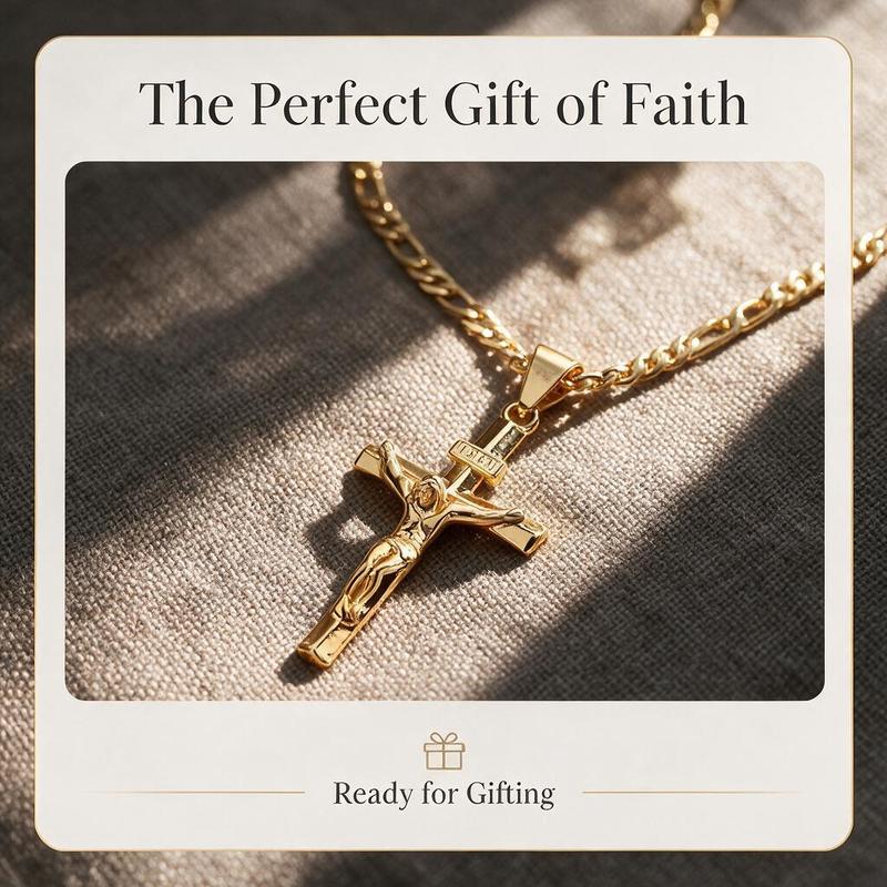 ✨💎Portrait Cross Pendant Necklace for Men and Women✝️
