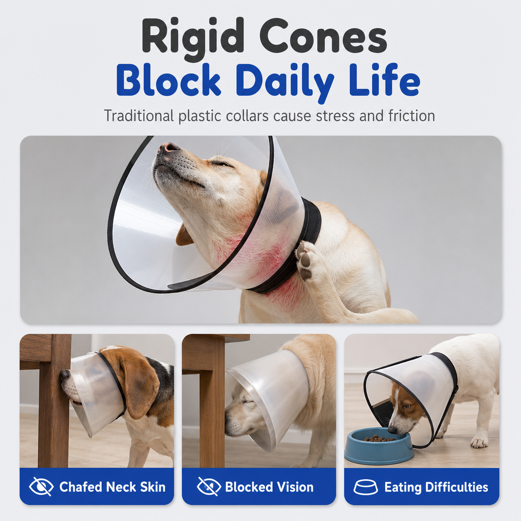 📢📢50% OFF !! ⏰Two-Tone Blue and Green Pet Recovery Collar for Dogs and Cats Anti-Bite and Anti-Scratch Protective Elizabethan Cone