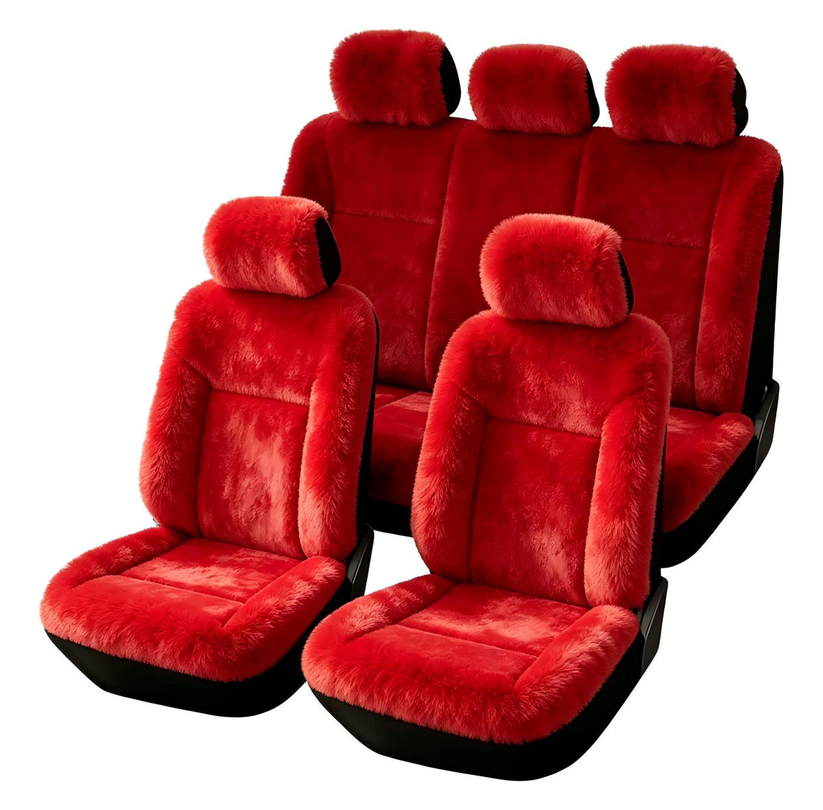 Universal Winter Warm Plush Car Seat Covers Solid Color Comfortable Car Seat Cushion Set