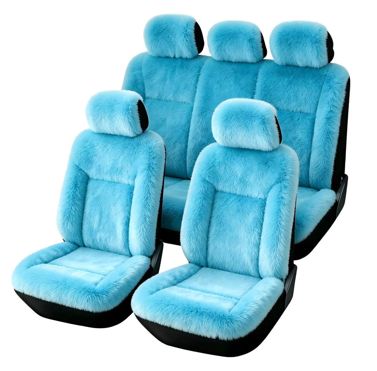 Universal Winter Warm Plush Car Seat Covers Solid Color Comfortable Car Seat Cushion Set