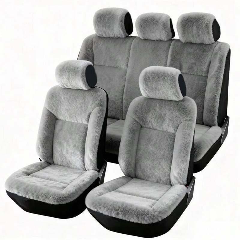 Universal Winter Warm Plush Car Seat Covers Solid Color Comfortable Car Seat Cushion Set