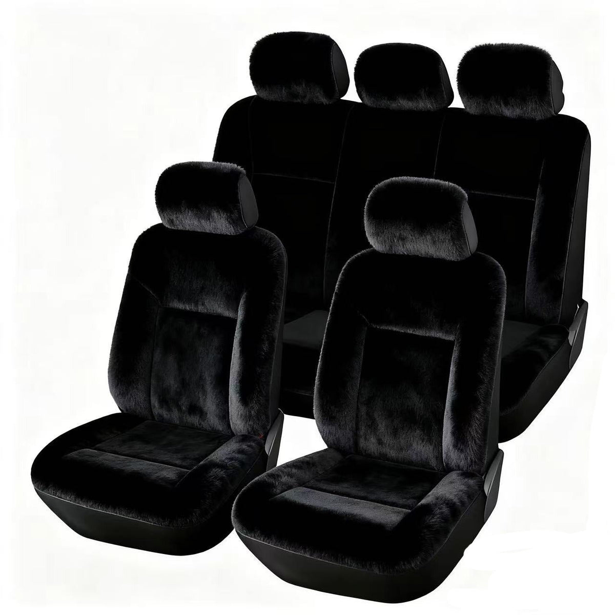Universal Winter Warm Plush Car Seat Covers Solid Color Comfortable Car Seat Cushion Set