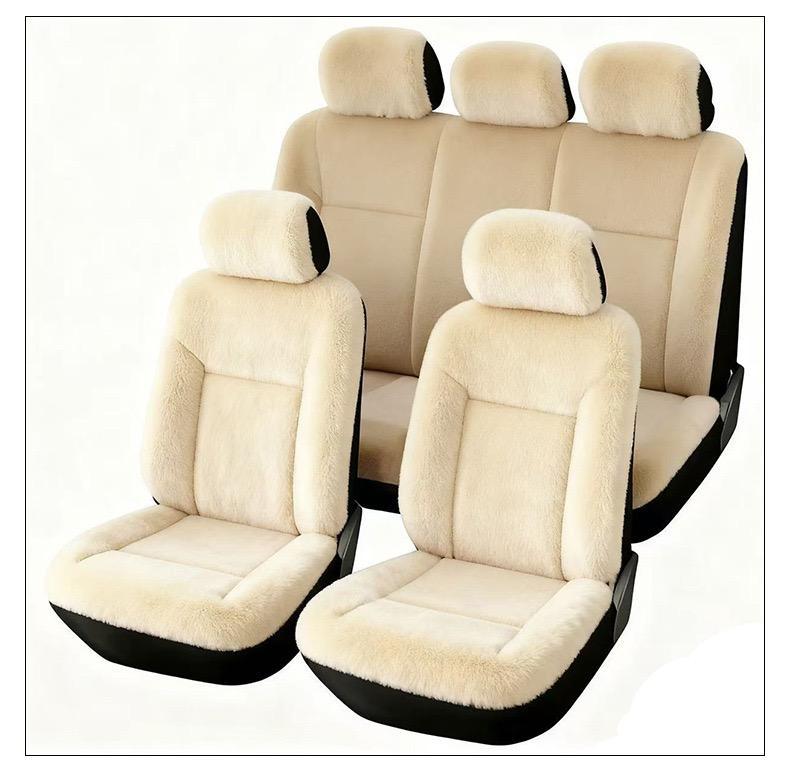 Universal Winter Warm Plush Car Seat Covers Solid Color Comfortable Car Seat Cushion Set