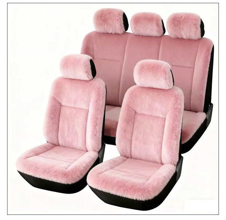 Universal Winter Warm Plush Car Seat Covers Solid Color Comfortable Car Seat Cushion Set