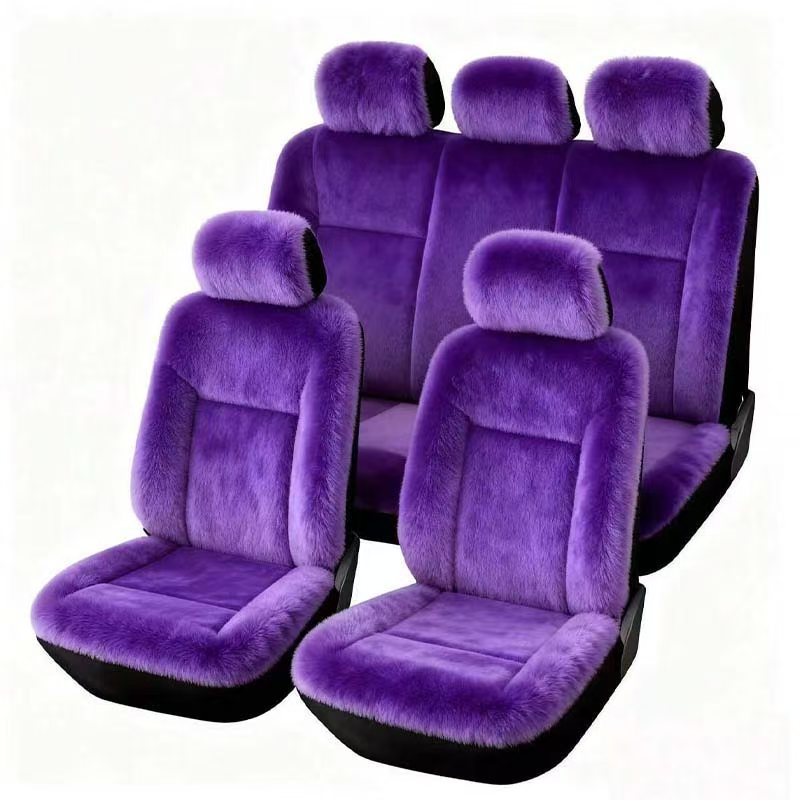 Universal Winter Warm Plush Car Seat Covers Solid Color Comfortable Car Seat Cushion Set