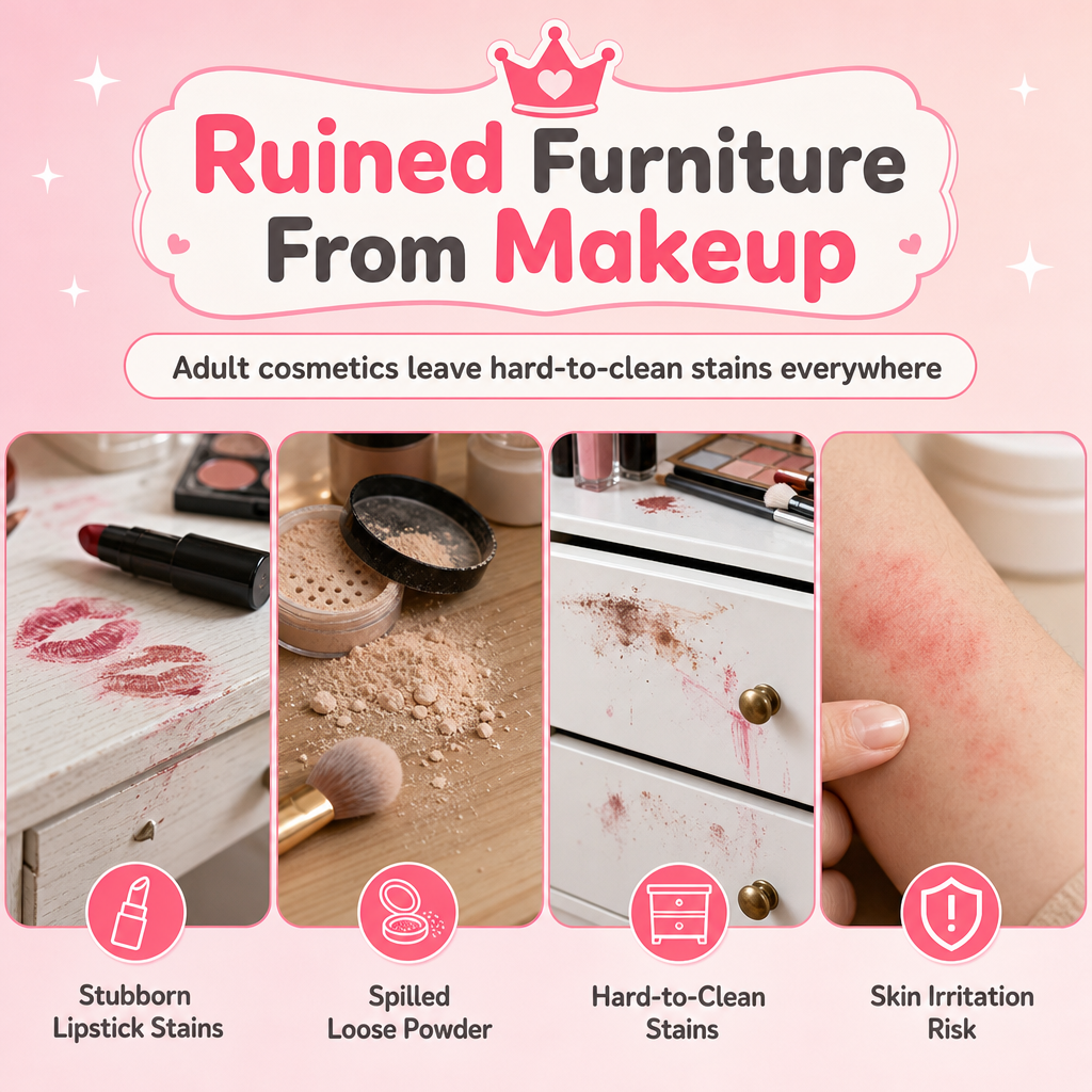 Pink Kids Makeup Kit for Girls Childrens Cosmetics Toy Set with Makeup Box Birthday Gift for Little Princess