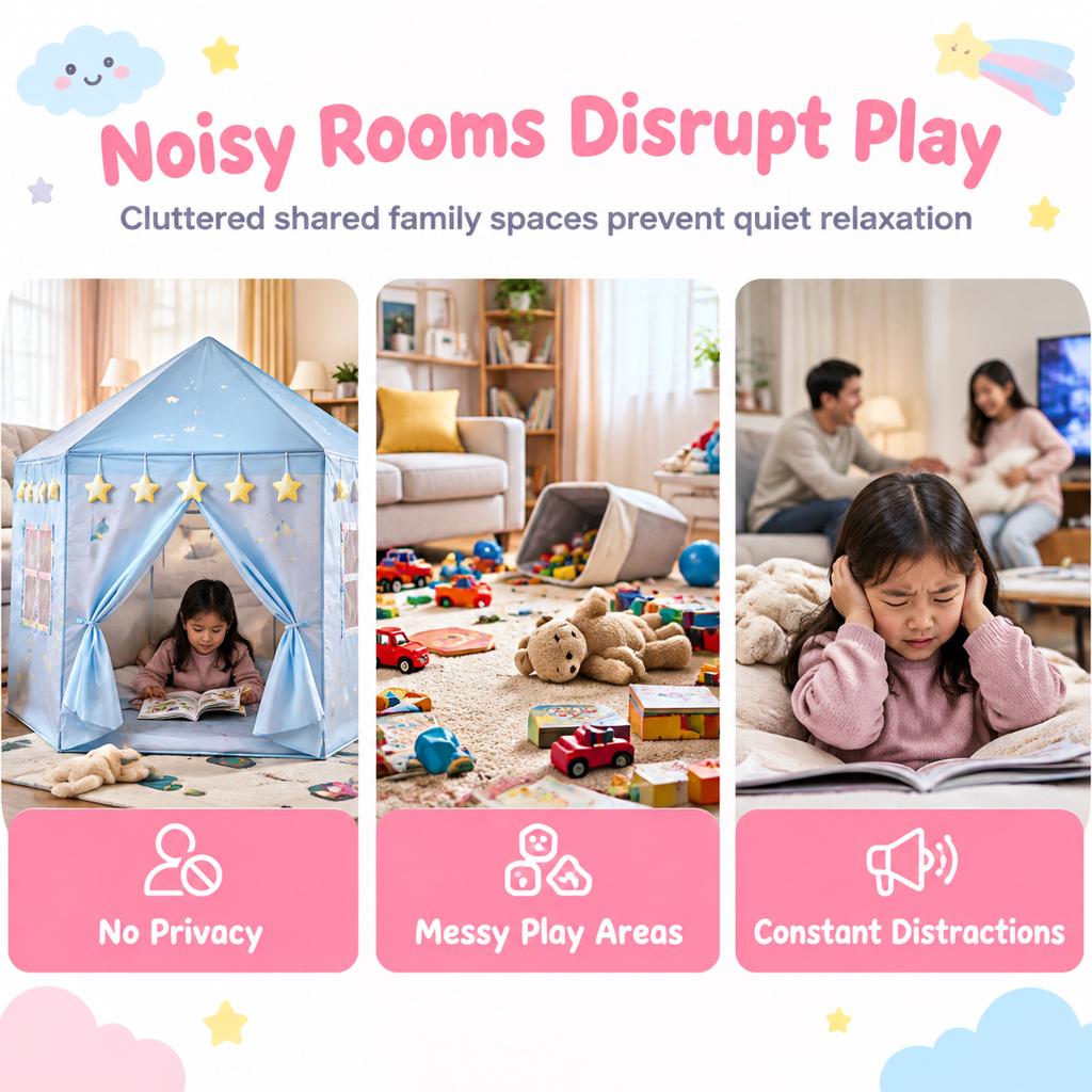 Kids Indoor Play Tent Princess Castle Secret Base Bed Tent Playhouse for Toddlers
