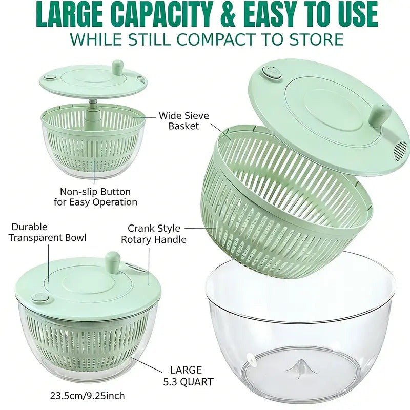 Salad Spinner with Multi-Function Lid