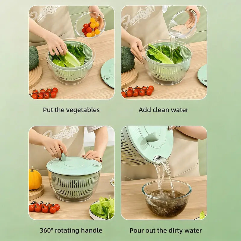 Salad Spinner with Multi-Function Lid