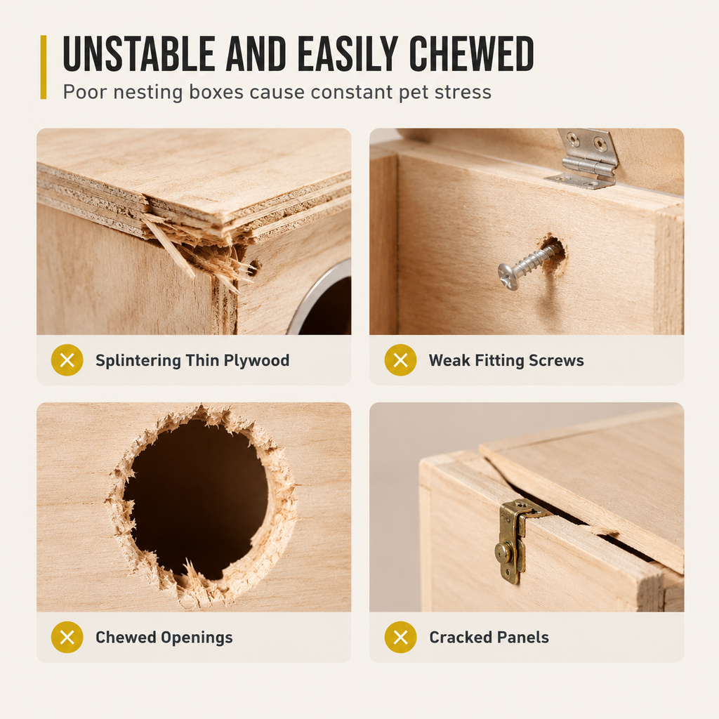 Wooden Bird Nesting Box for Budgies Lovebirds and Small Birds