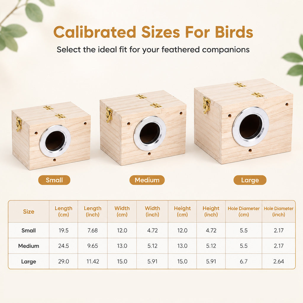 Wooden Bird Nesting Box for Budgies Lovebirds and Small Birds