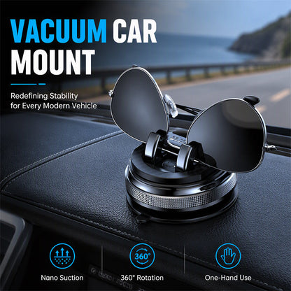 Foldable Rotatable Car Phone Mount with Sticky Vacuum Suction Cup for Dashboard