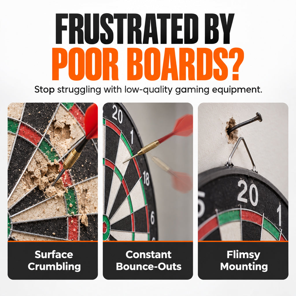 Double-Sided Dart Board with Steel Tip Darts