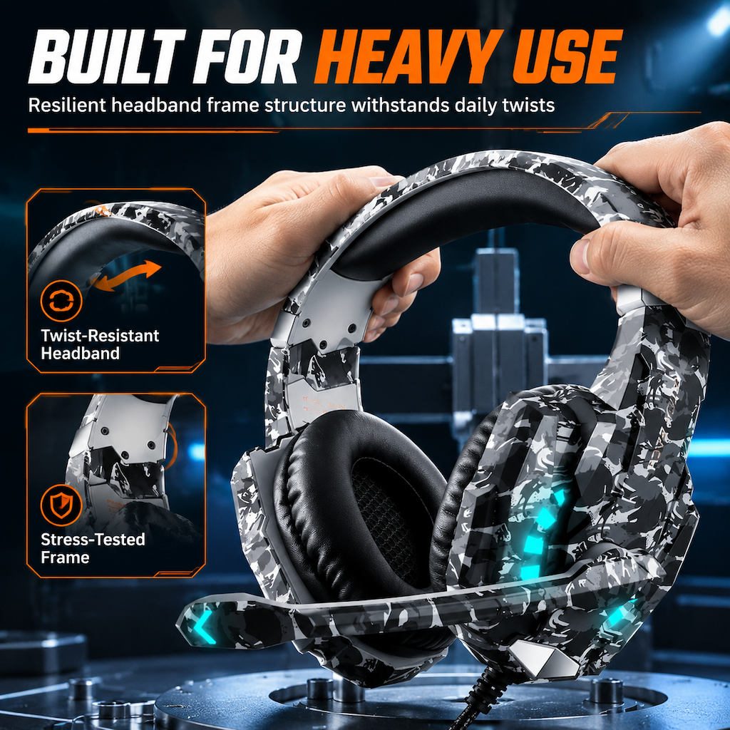 Over-Ear Gaming Headset with Microphone for PC and Console