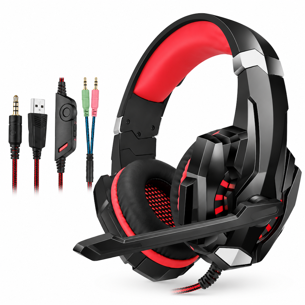 Over-Ear Gaming Headset with Microphone for PC and Console