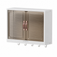 📢📢50% OFF !! ⏰Wall Mounted Dustproof Cosmetics Storage Box Punch Free Bathroom Skincare Organizer Cabinet with Hooks