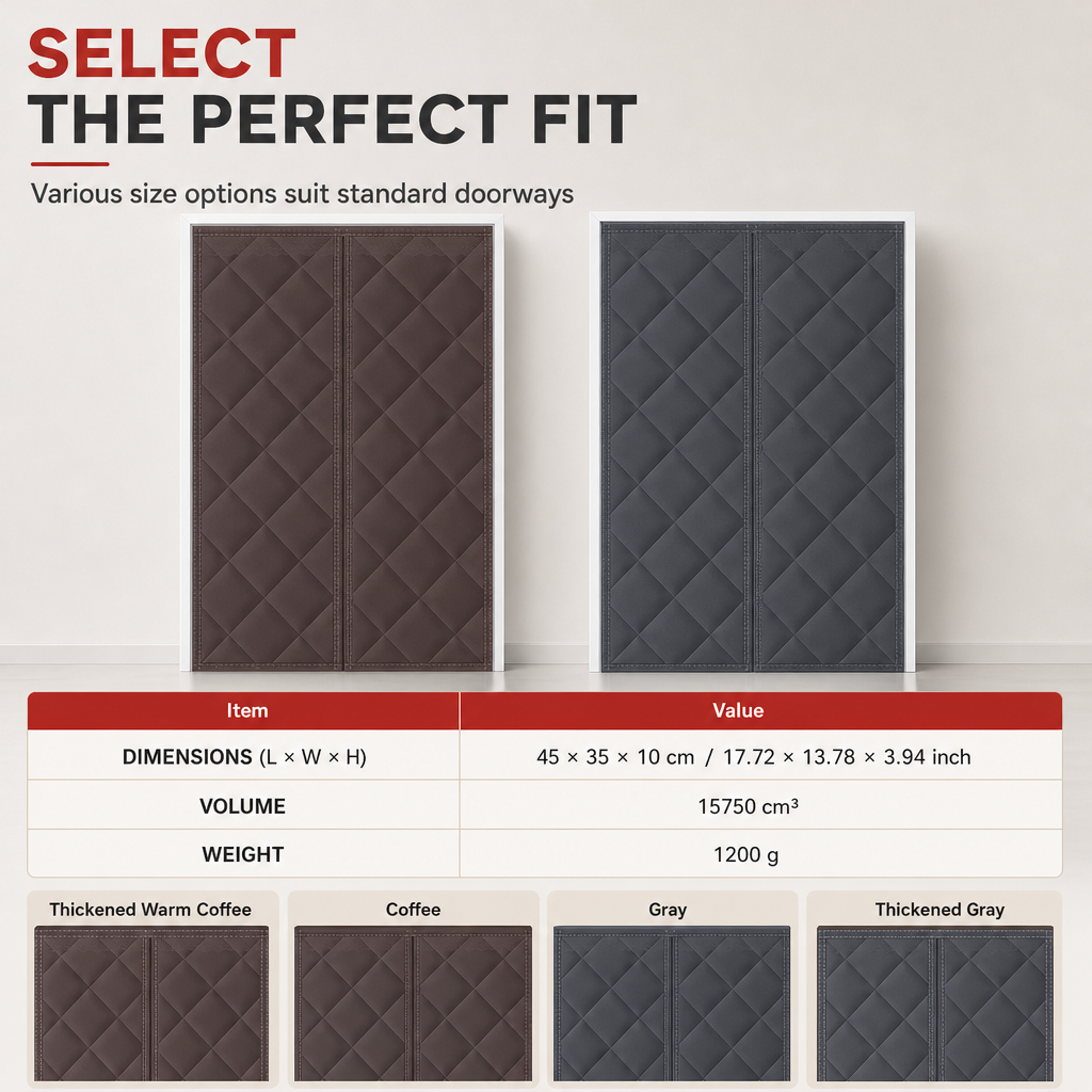 Thickened Magnetic Thermal Insulated Door Curtain Windproof and Soundproof Oxford Cloth Cotton Door Screen for Winter
