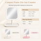 Portable Folding Desktop Makeup Mirror with LED Light Compact Vanity Mirror for Dormitory